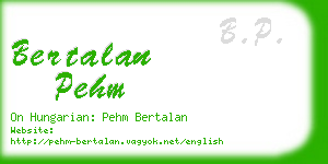 bertalan pehm business card